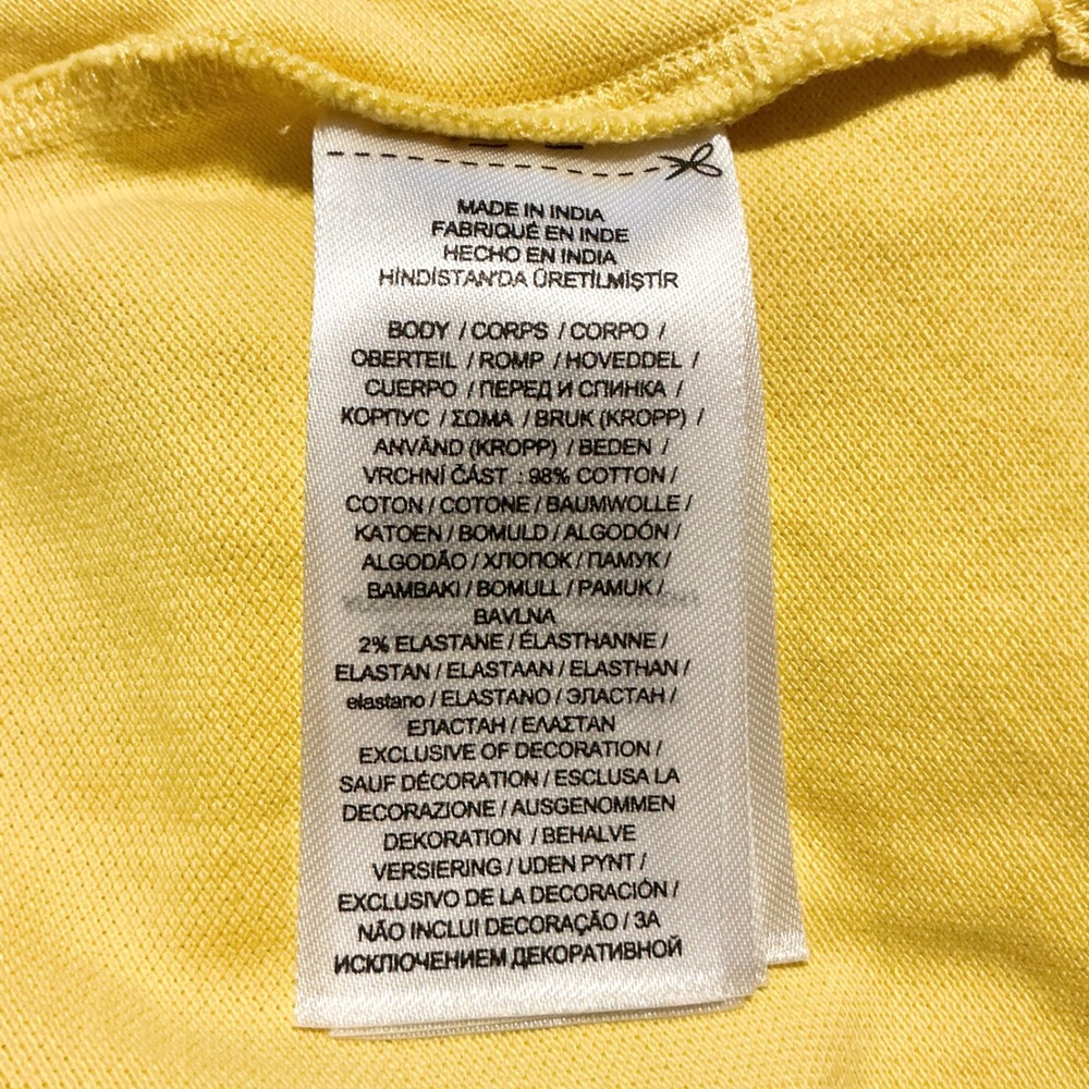 Polo Ralph Lauren Girls Polo Shirt Yellow Blue Pony Cotton Size M 8-10 Preppy - Picture 5 of 5